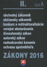 Zákony 2016/II časť A