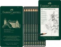 FABER-CASTELL ceruzka 9000 Art, kovové puzdro - 12 kusov