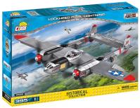 Stavebnice COBI 5539 II World War Stíhačka Lockheed P38 Lightning/395 kostek+1 figurka