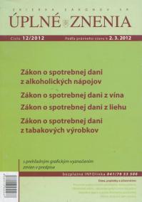 UZZ 12/2012 Zákon o spotrebnej dani z alkoholických nápojov