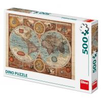 Mapa světa historická: puzzle 500 dílků