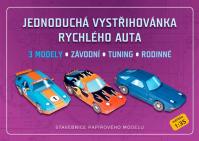 Jednoduchá vystřihovánka rychlého auta - Stavebnice papírového modelu