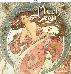 Kalendář 2014 - Alfons Mucha - nástěnný poznámkový (ČES, SLO, MAĎ, POL, RUS, ANG)