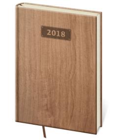 Diář 2018 - Wood/týdenní A5/světle hnědá