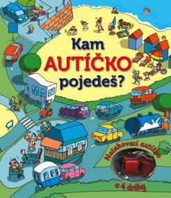 Kam autíčko pojedeš? Natahovací autíčko – kniha a 4 dráhy